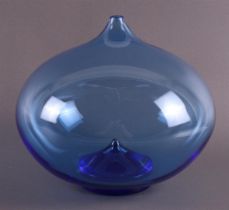 A blue glass vase, unique, Floris Meydam