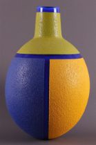 A polychrome glass vase, unique 2001, design and execution: Mieke Groot.