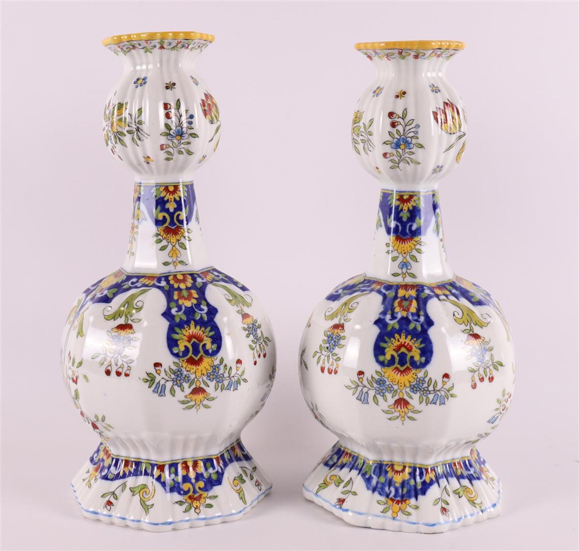 A pair of earthenware so-called 'knob vases', France. - Image 2 of 6