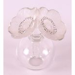 A clear crystal odor flacon 'Two Anemones', design: René Lalique.