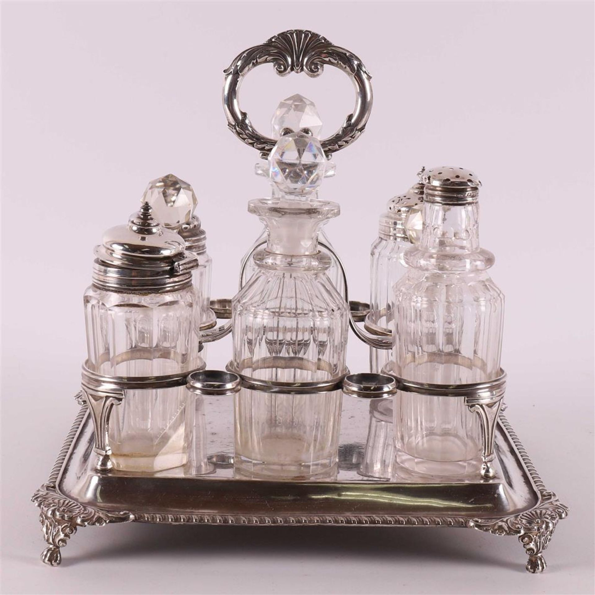 A table set with silver frames and silver case, England, London, - Image 3 of 10