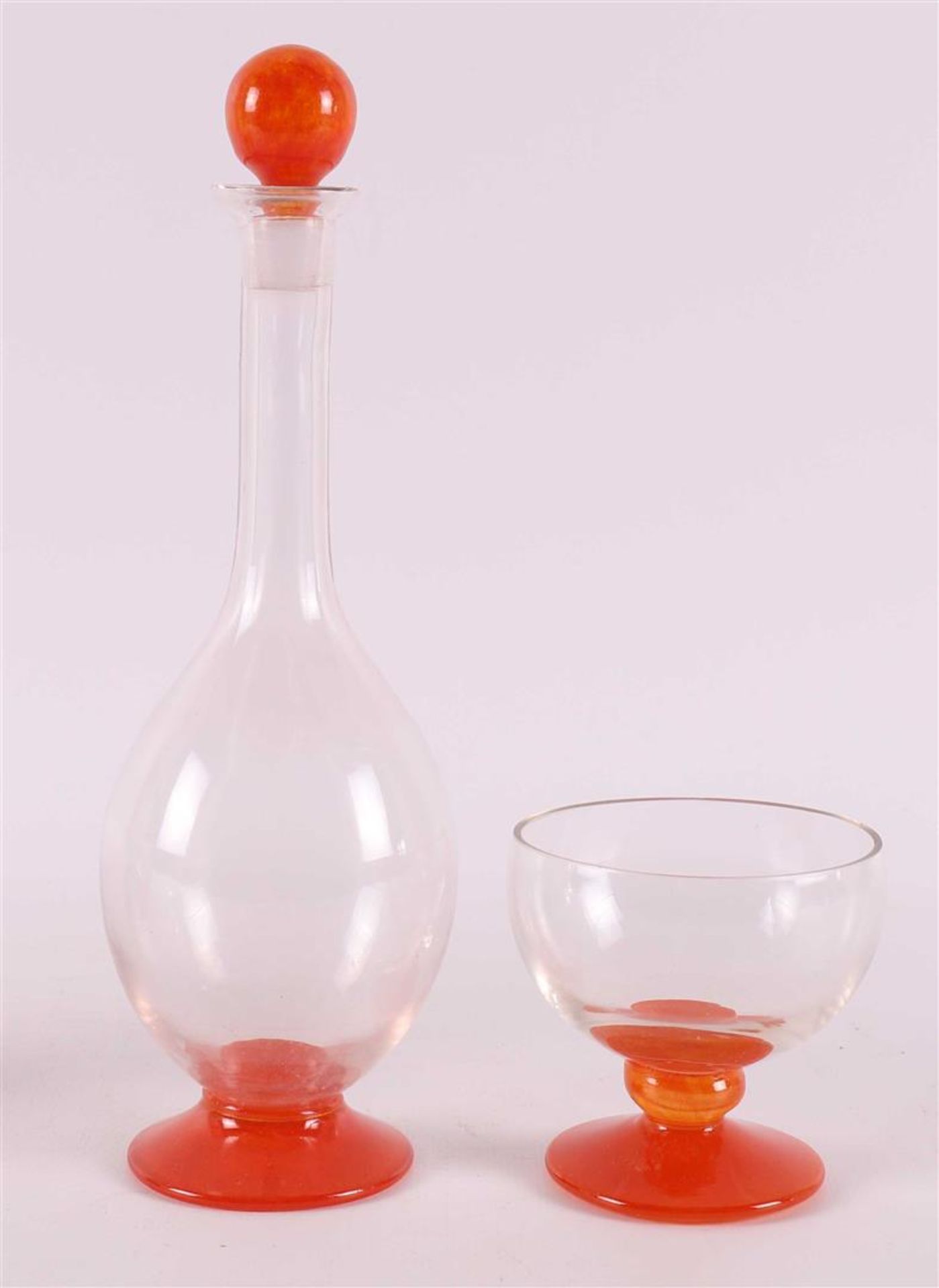 A lot of various Art Deco glass, including carafe, France, ca. 1930. - Image 2 of 5