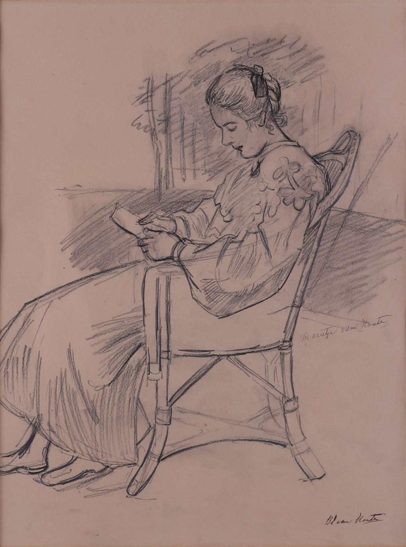 Houten van, Barbara Elisabeth (1862 - 1950) 'Marieke van Houten' - Image 2 of 3