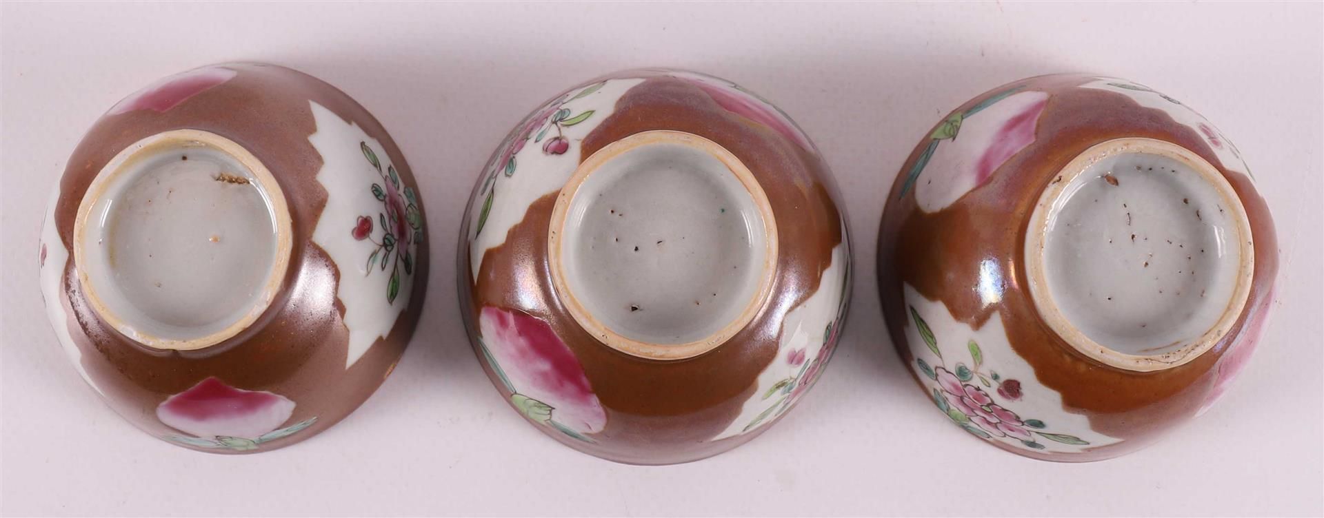 Seven famille rose porcelain cups and saucers, Batavia porcelain, China, - Image 19 of 27