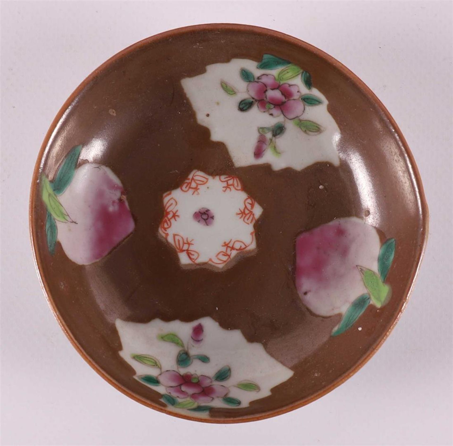 Seven famille rose porcelain cups and saucers, Batavia porcelain, China, - Image 5 of 27