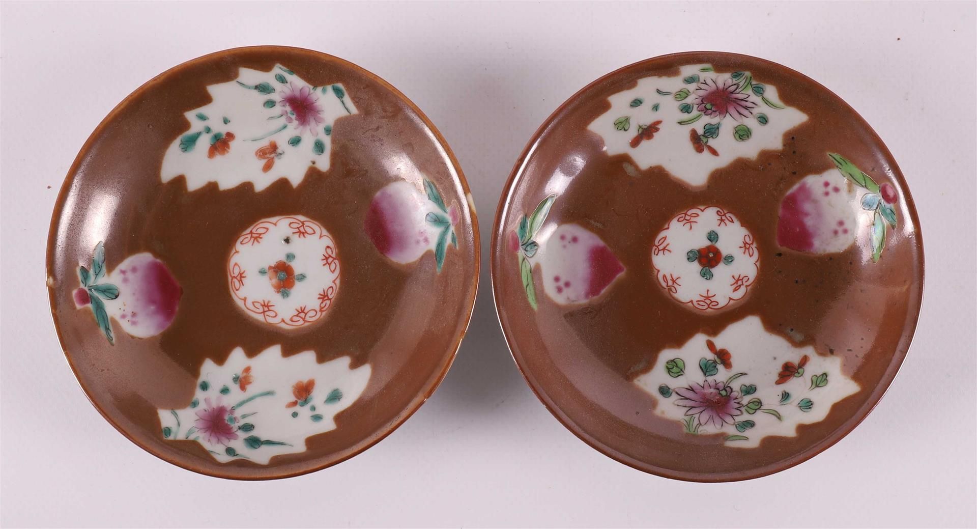 Seven famille rose porcelain cups and saucers, Batavia porcelain, China, - Image 11 of 27