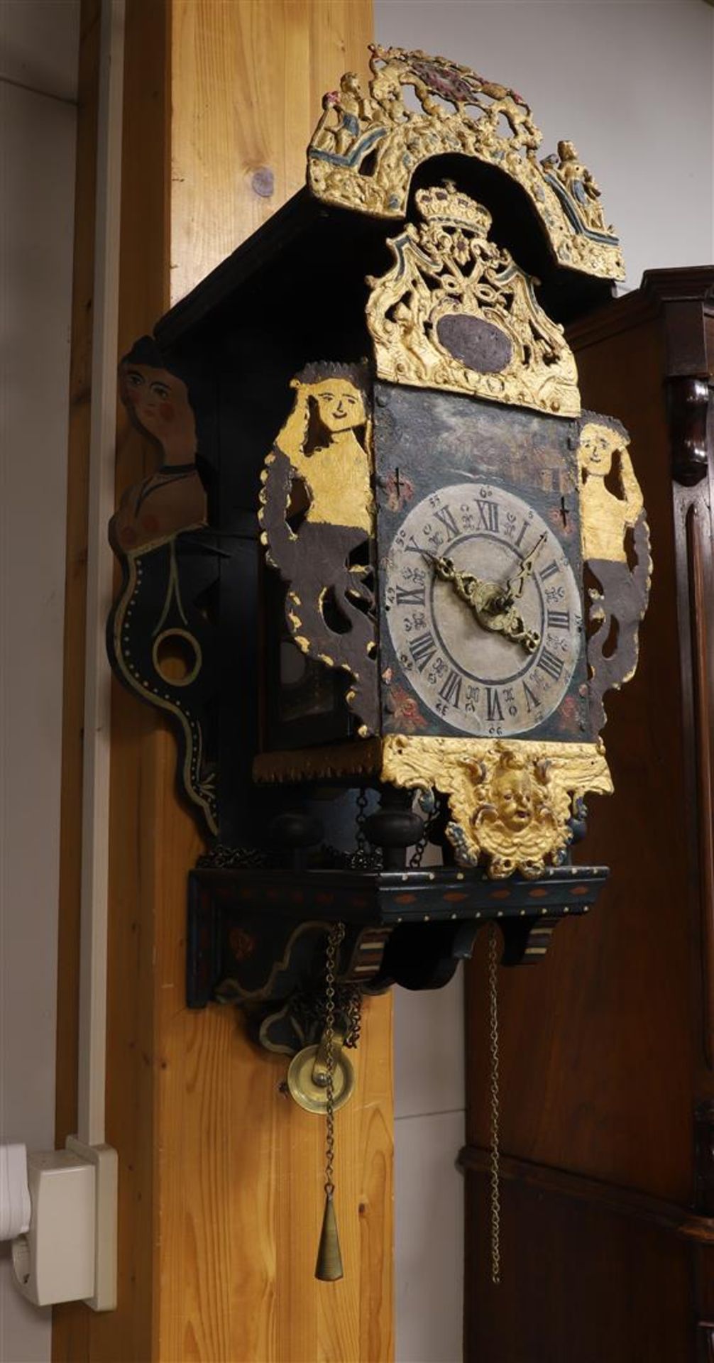 A chair clock, Friesland 19th century. - Image 3 of 3