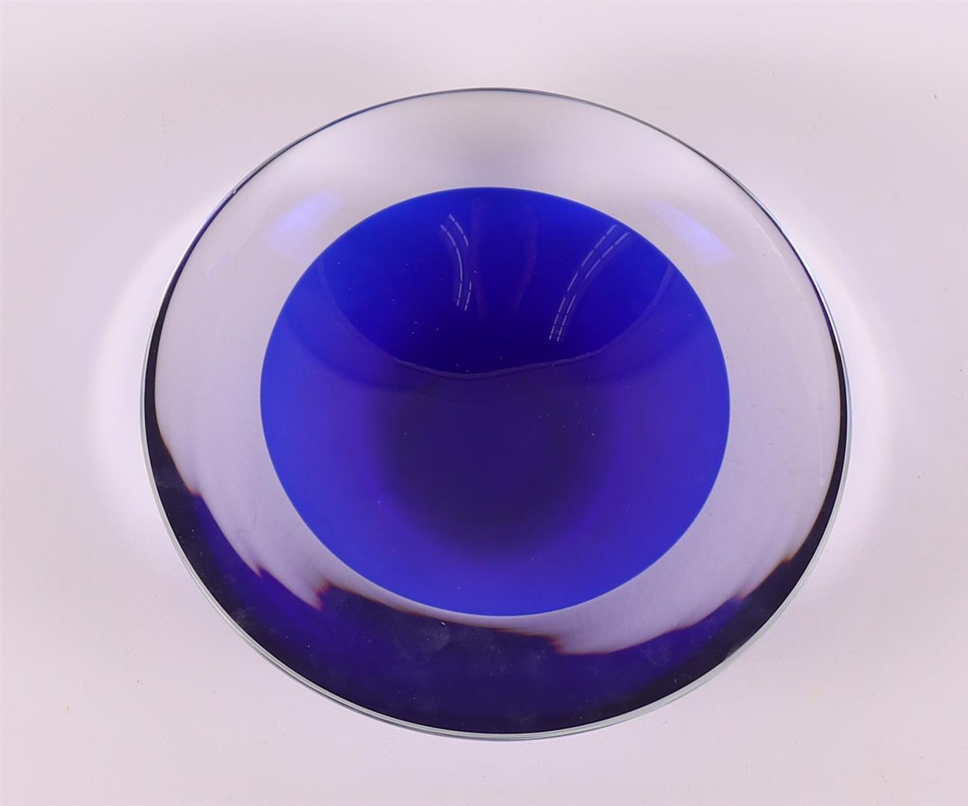 A blue and clear glass 'Crystal Graal Design' serica bowl, Olaf Stevens 1999 - Image 3 of 4