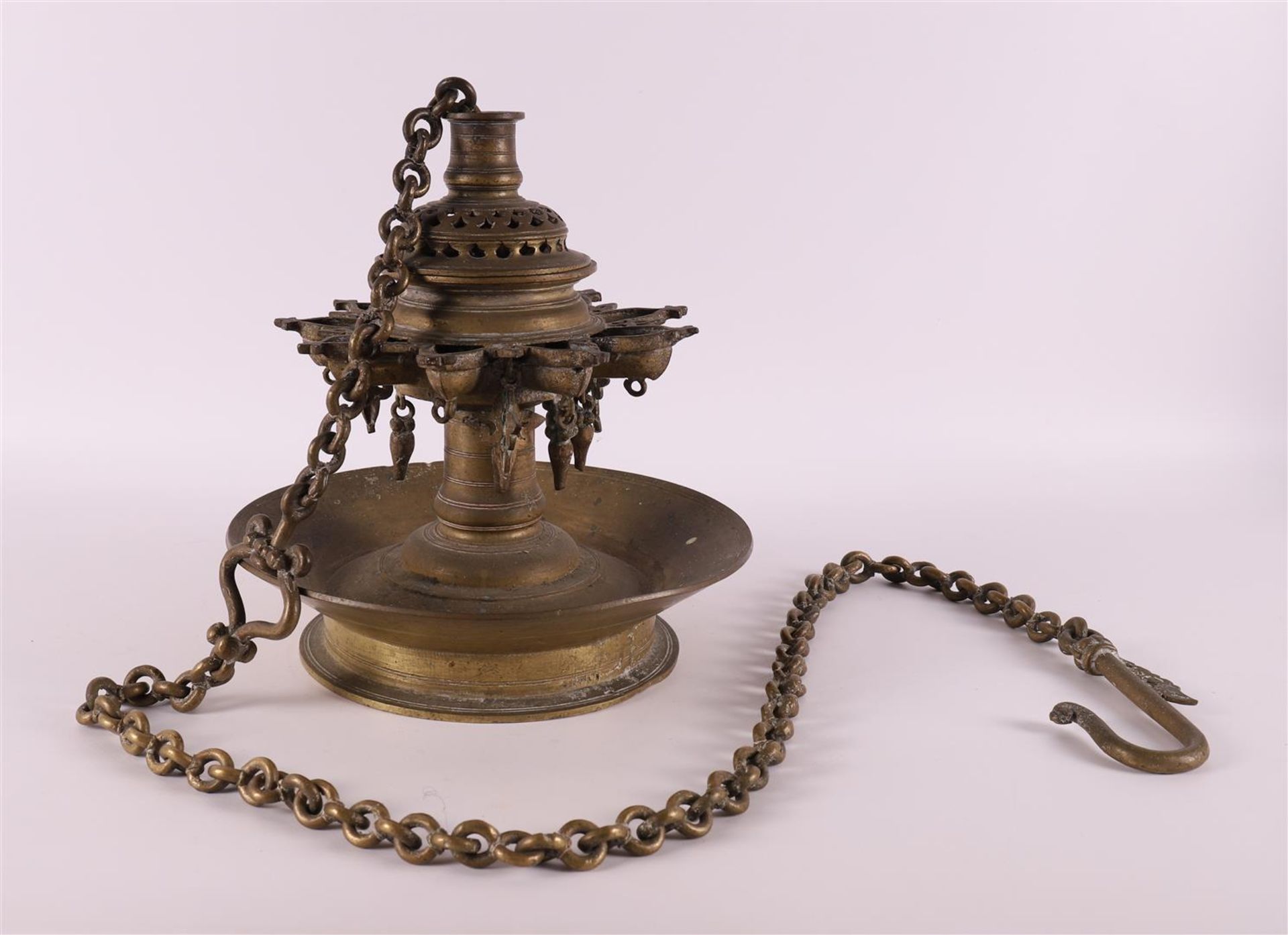 A bronze Shabbat lamp, around 1900, - Image 2 of 2