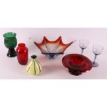 A lot of various vintage glass, including Murano and Bohemia, 20th century.