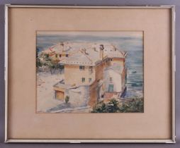 Tongeren, J van (Dutch school 20th century) 'House on the Mediterranean Sea',