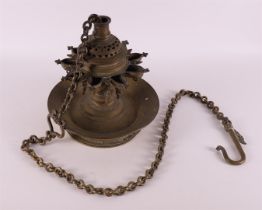 A bronze Shabbat lamp, around 1900,
