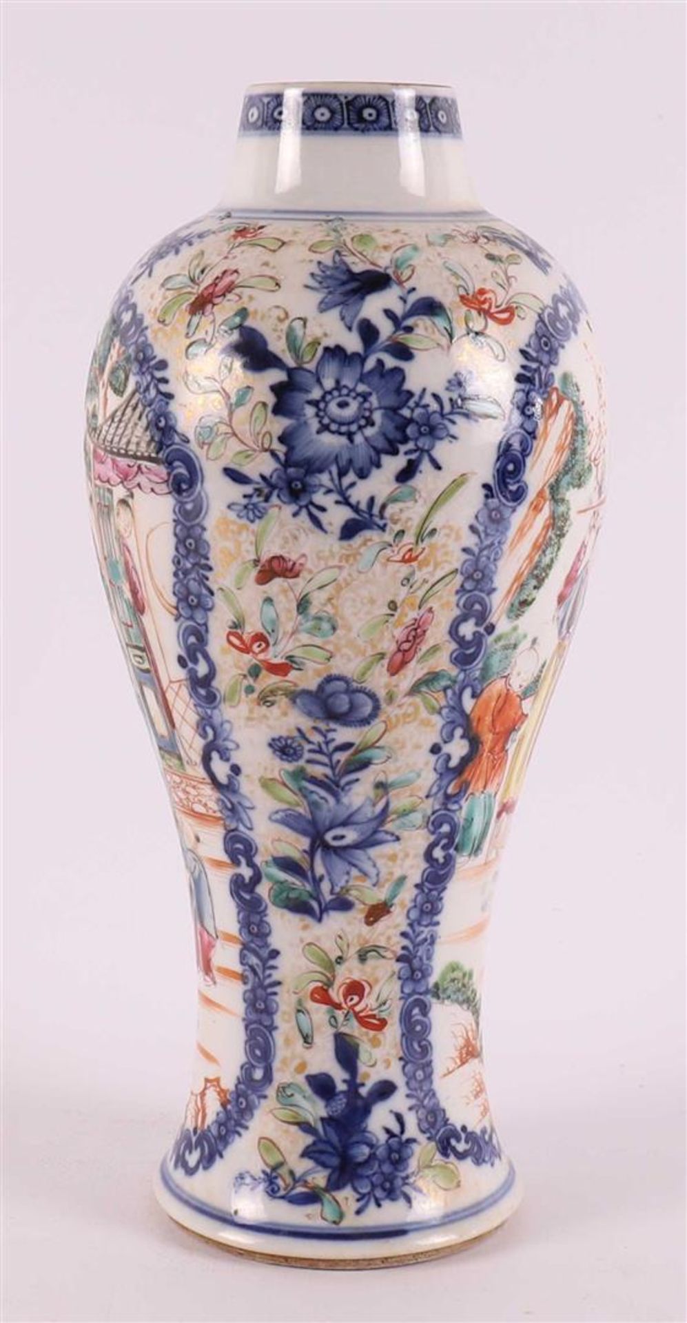 A porcelain baluster-shaped 'Mandarin' vase, China, Qianlong, 18th century. - Image 4 of 8