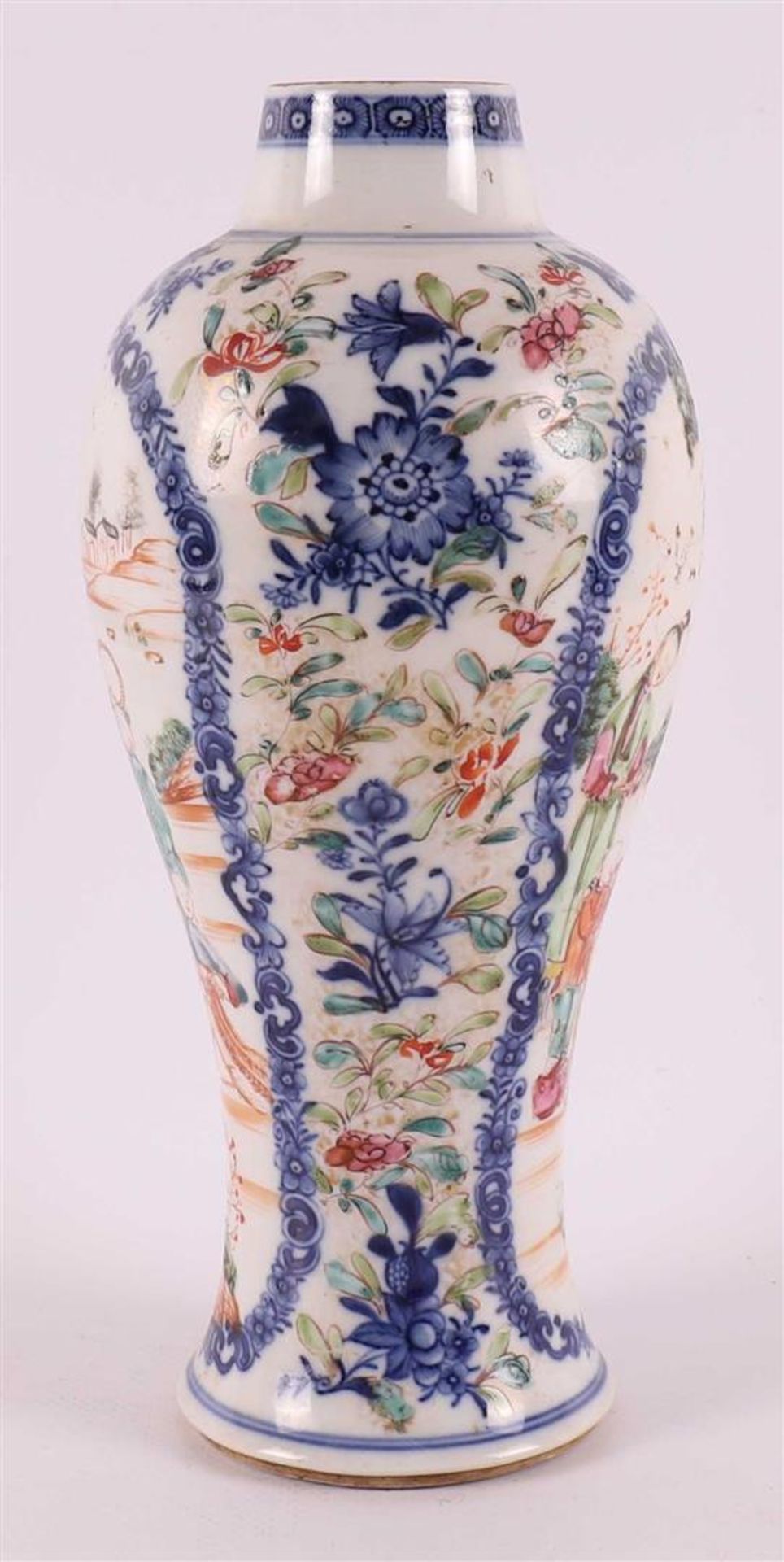 A porcelain baluster-shaped 'Mandarin' vase, China, Qianlong, 18th century. - Image 3 of 8