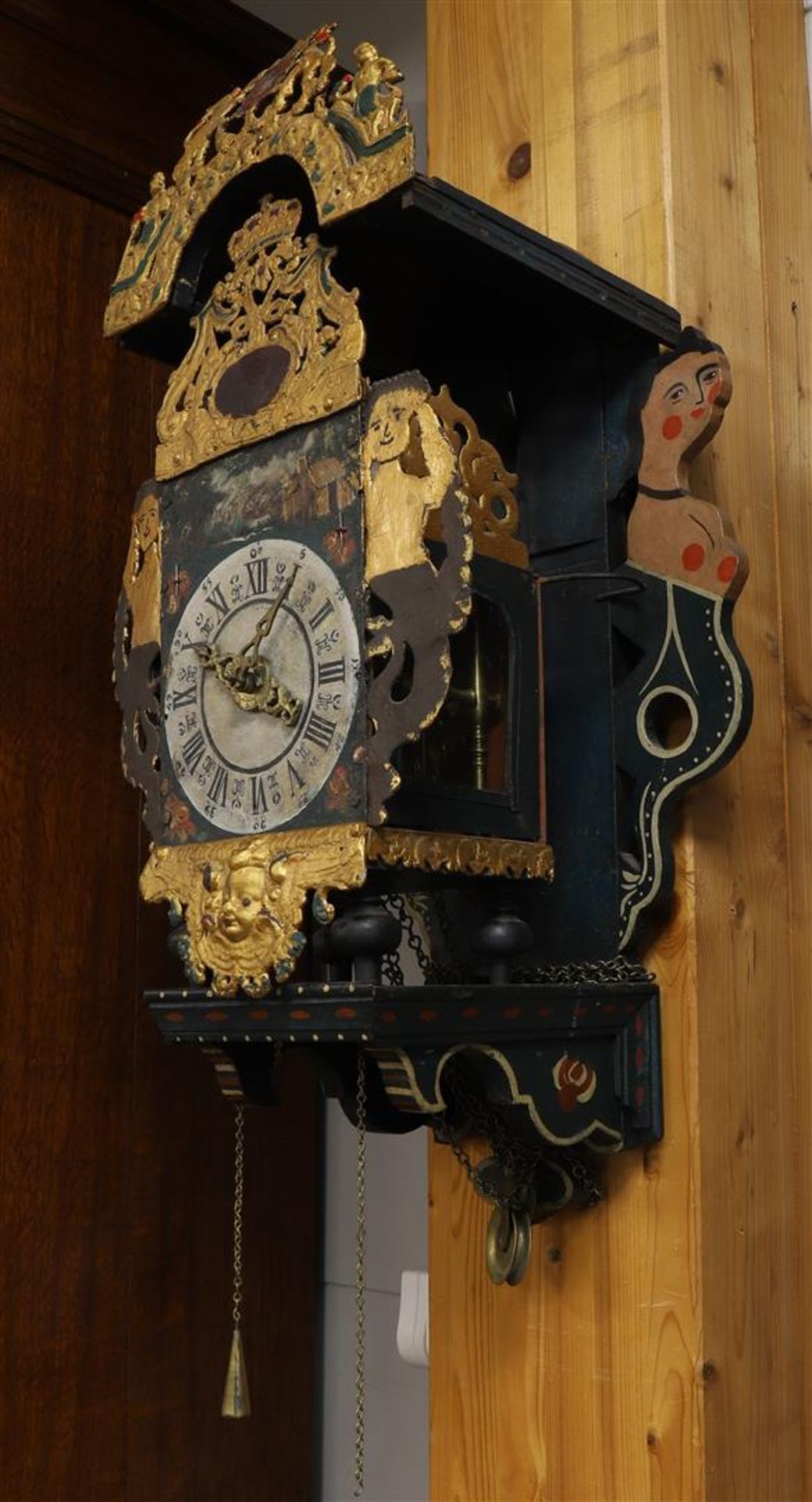 A chair clock, Friesland 19th century. - Image 2 of 3