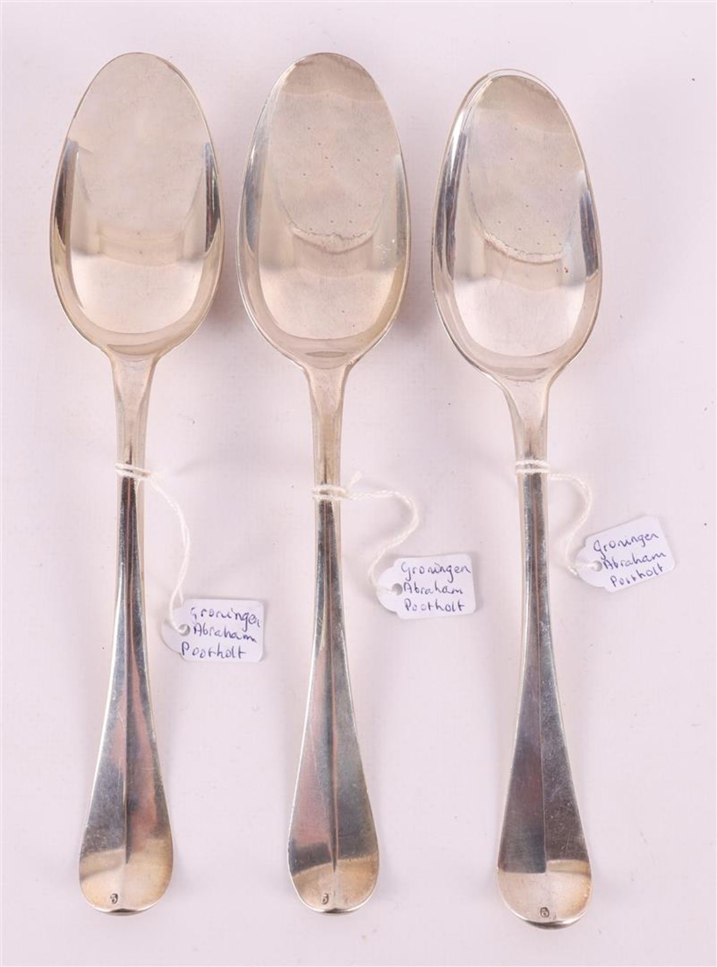Three 1st grade silver spoons 925/1000, Groningen, year letter 1787-1788.