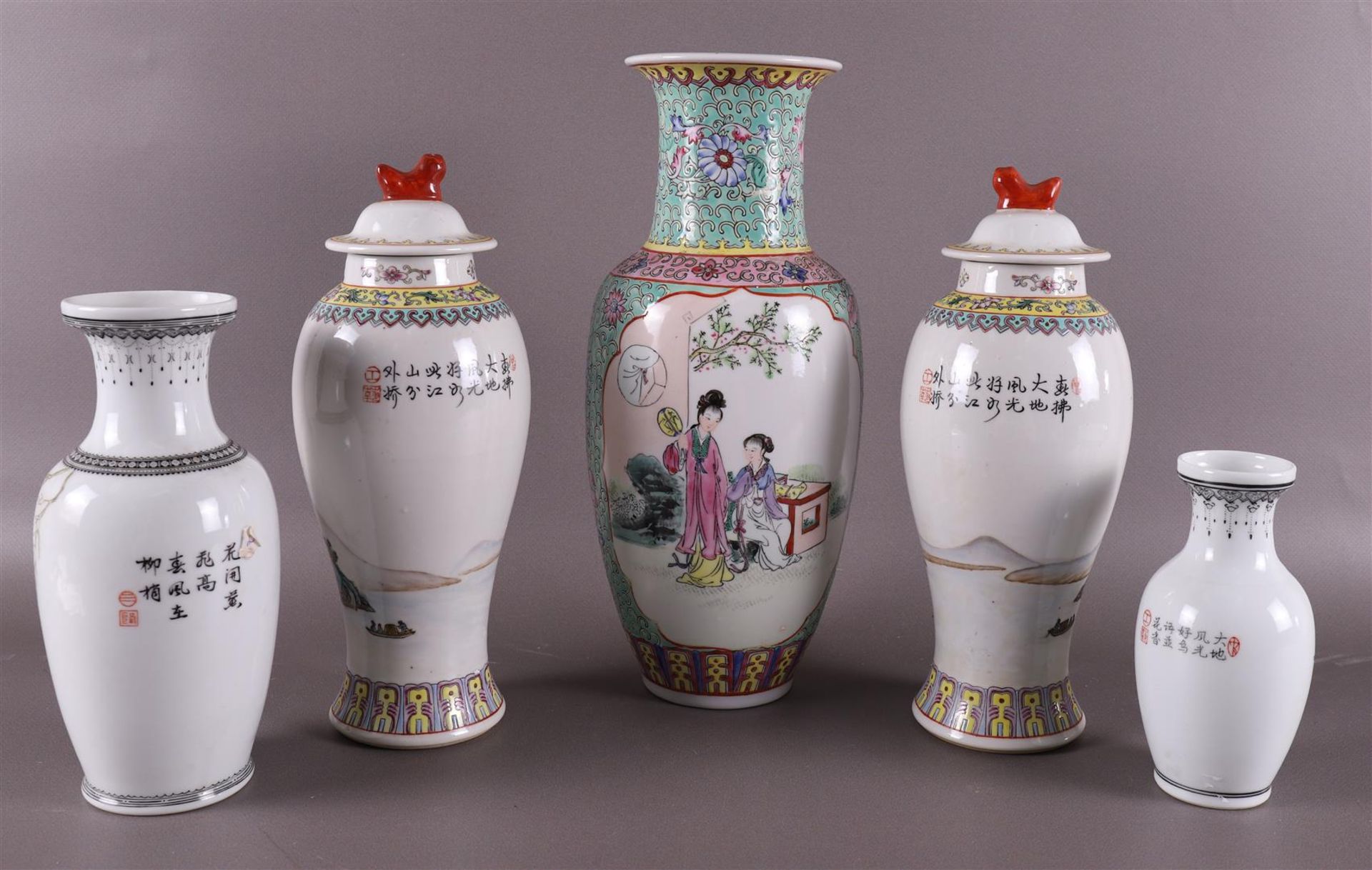 A lot of various porcelain vases, China, 20th century. - Image 3 of 10