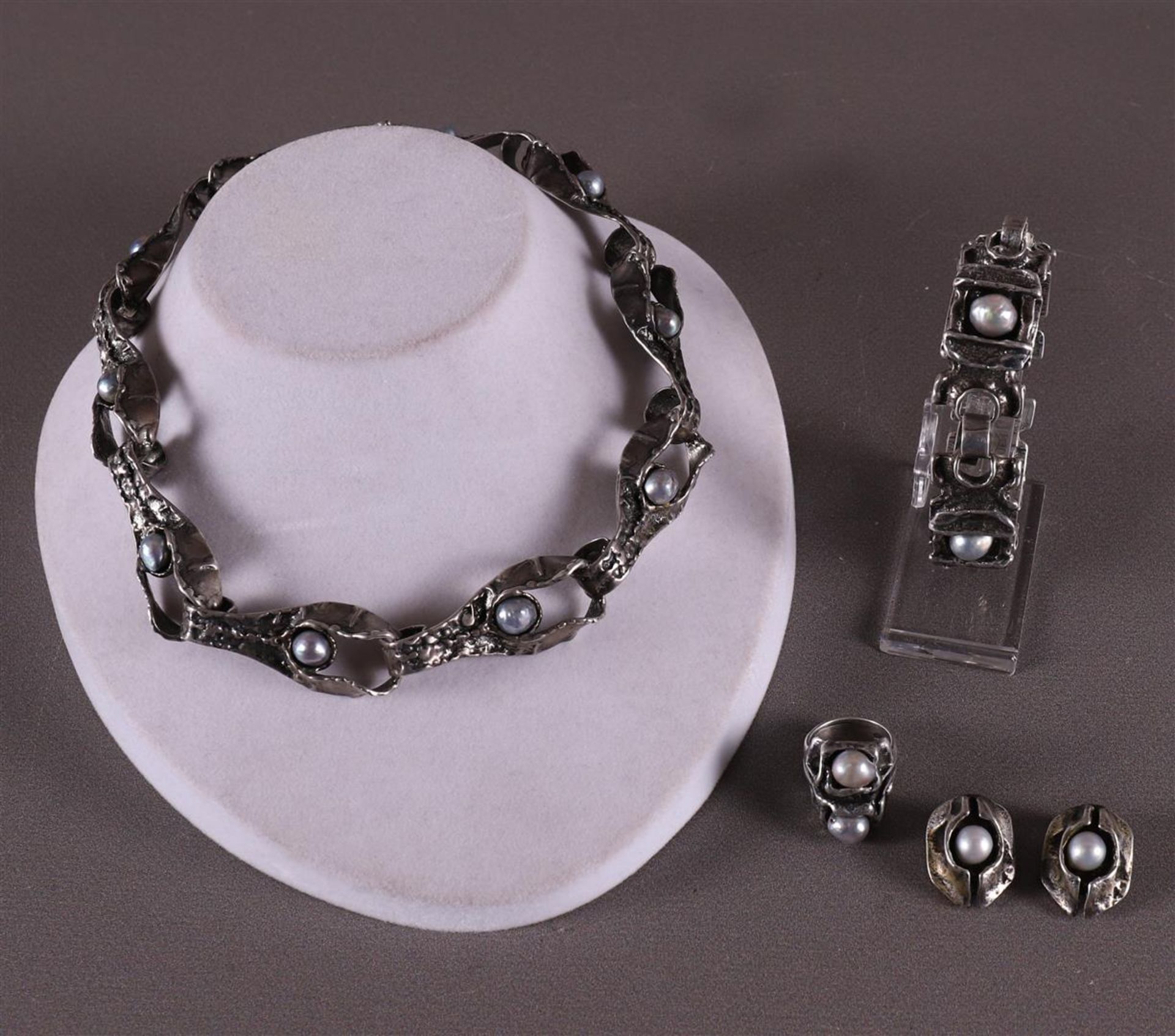 A second grade 835/1000 Danish vintage design necklace, Monika & Burkhard Oly.