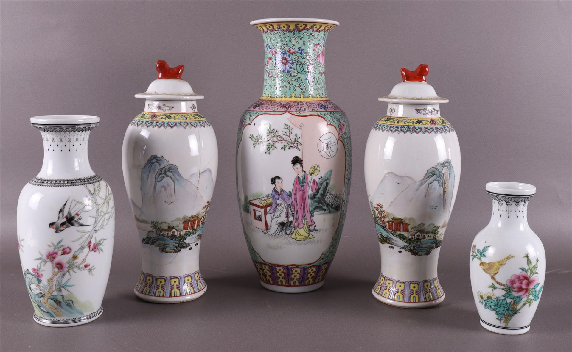 A lot of various porcelain vases, China, 20th century.