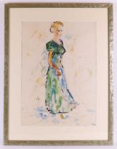 Dutch school 20th century 'Lady in elegant dress',