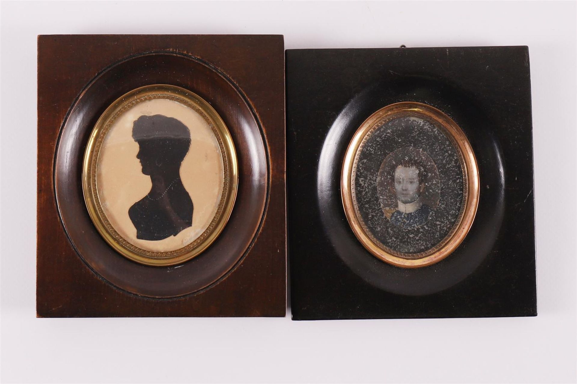 A miniature portrait on parchment of 'Majoor Jacobus Sappius Graevestein,