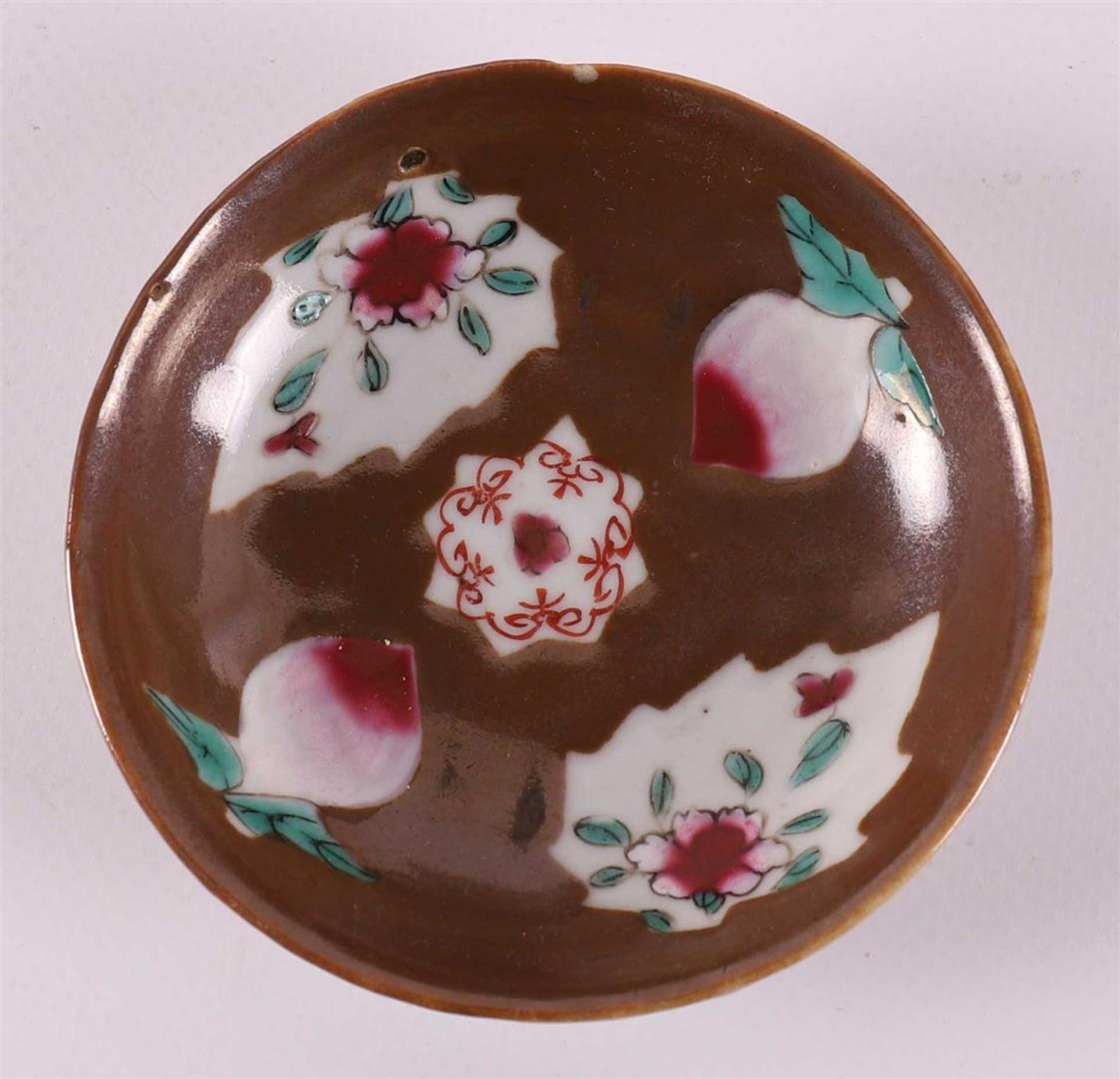 Seven famille rose porcelain cups and saucers, Batavia porcelain, China, - Image 4 of 27