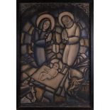 Dutch school 20th century 'Joseph and Mary with baby Jesus in the Manger',