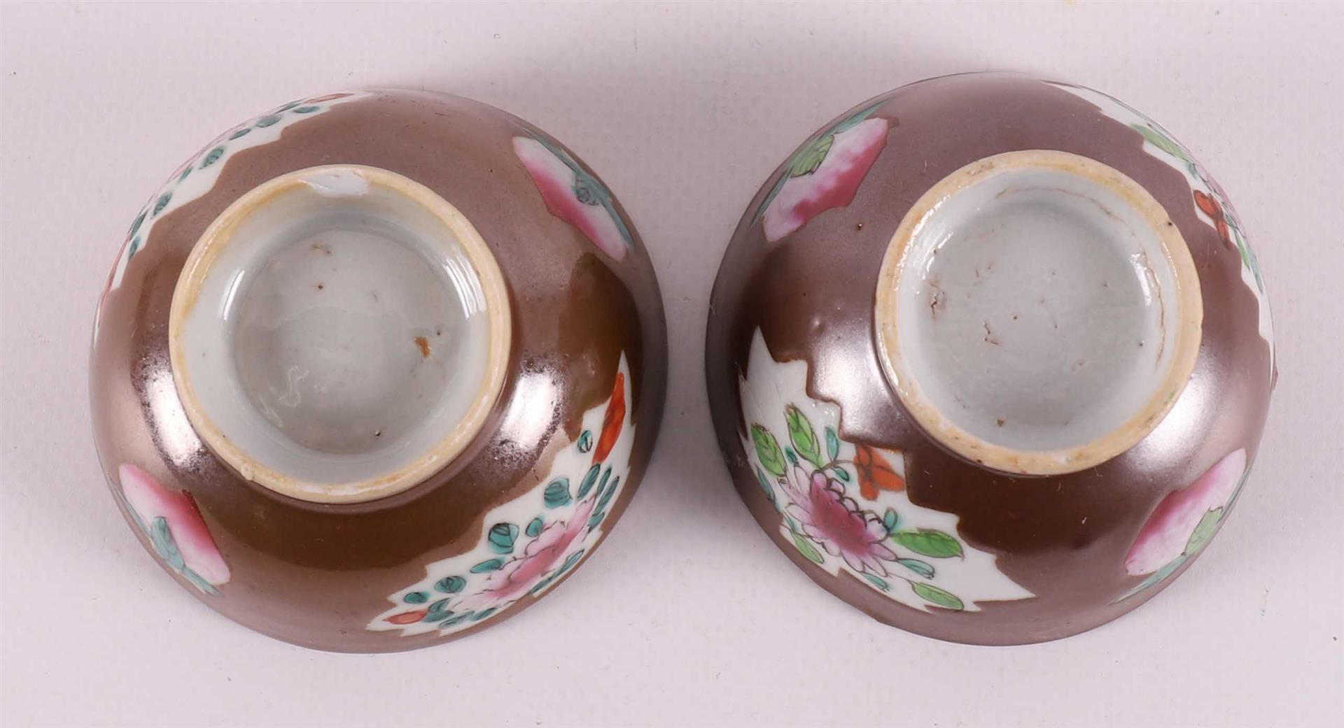 Seven famille rose porcelain cups and saucers, Batavia porcelain, China, - Image 27 of 27