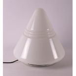 A conical vintage white glass table lamp, 1970s.