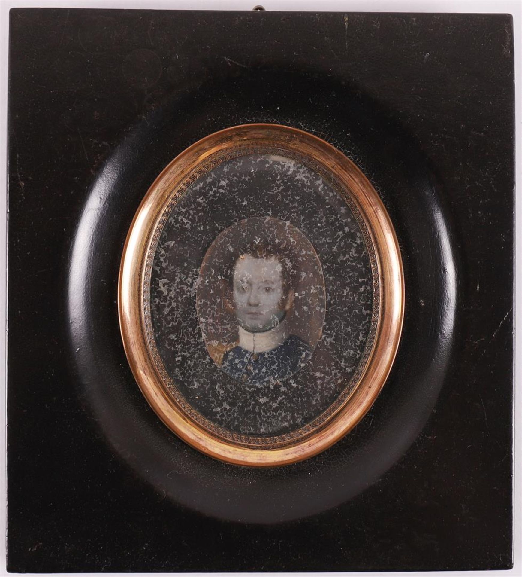 A miniature portrait on parchment of 'Majoor Jacobus Sappius Graevestein, - Image 2 of 5