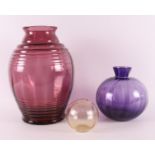 Three various optically blown glass vases, Belgium, Doyen glass factory, ca. 193