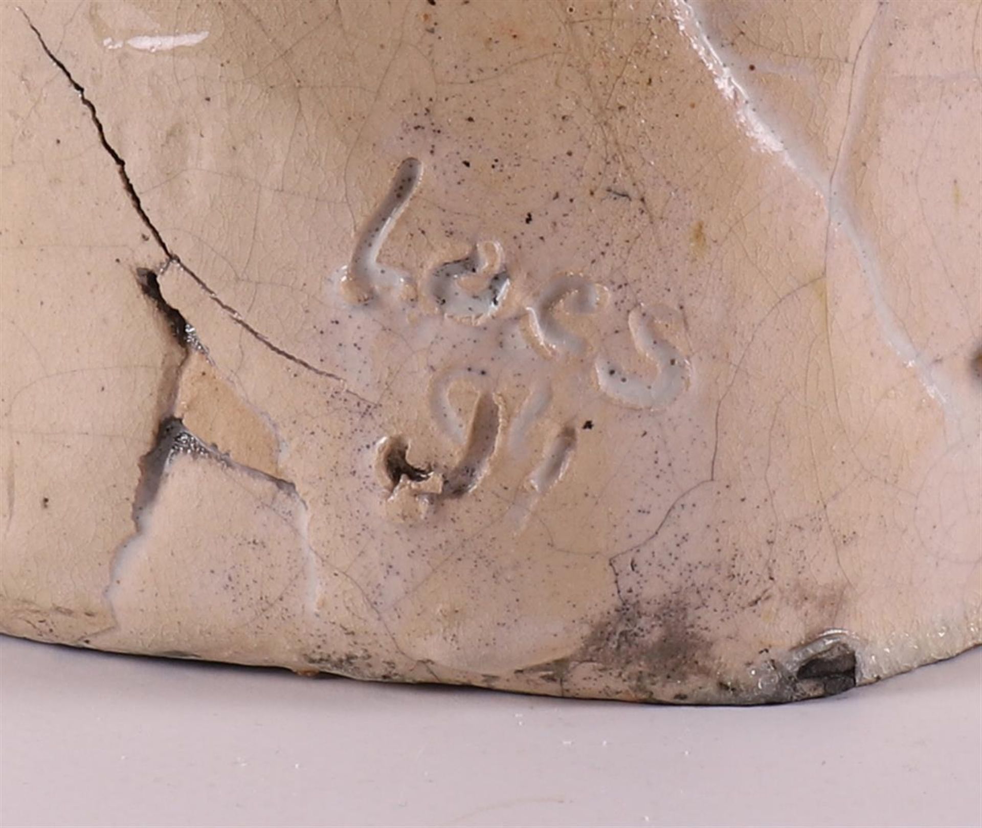 A polychrome ceramic vase, signed 'Loes 91' (= possibly Loes Koster). - Image 5 of 7