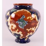 A glossy earthenware baluster-shaped vase, South Holland 1919.