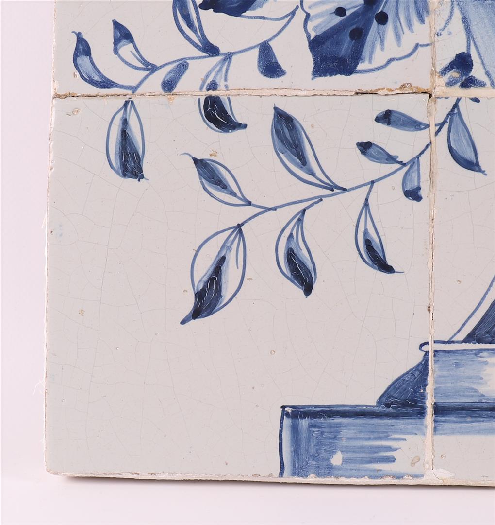 A 9-pass tile tableau with a flower vase decor, Netherlands, 18th century. - Bild 8 aus 11