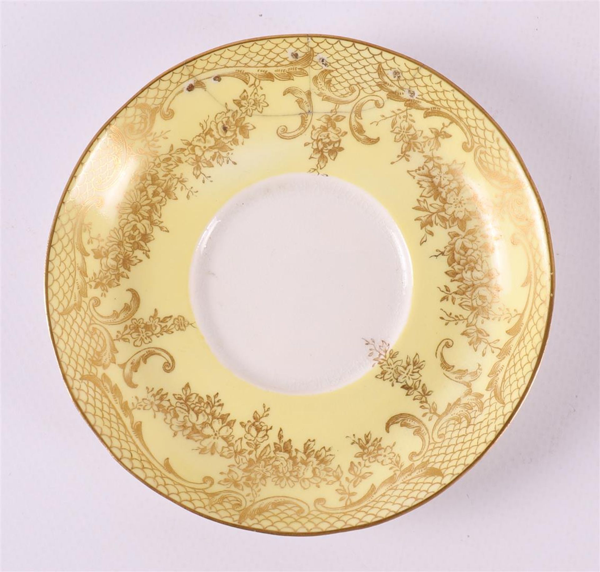 A series of four rococo style cups and saucers, England, Staffordshire, - Image 3 of 10