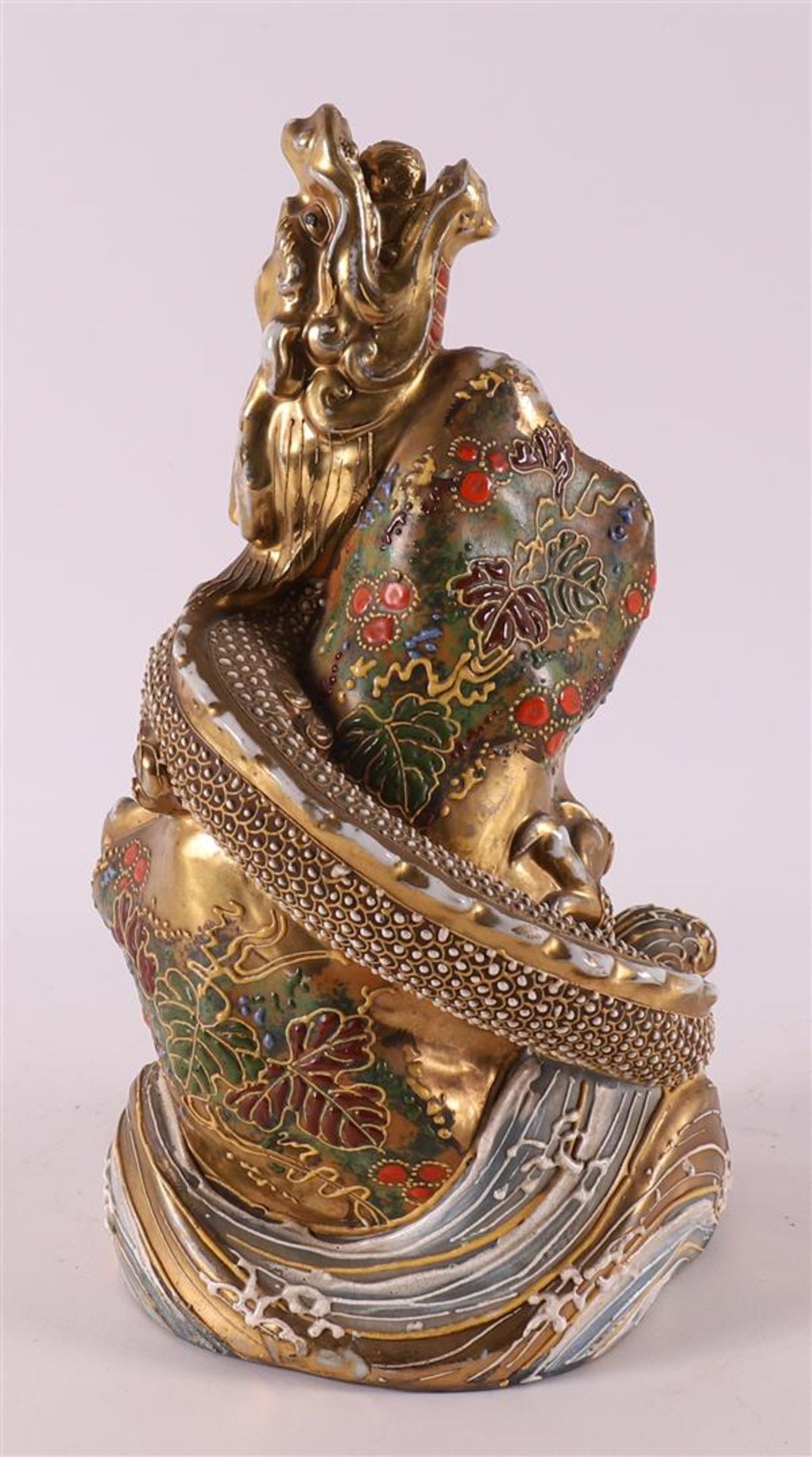 Four porcelain Satsuma figures, including geisha and Buddha, Japan, Meiji, 20th  - Image 9 of 11