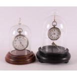 Two various men's vest pocket watches in silver cases, around 1900