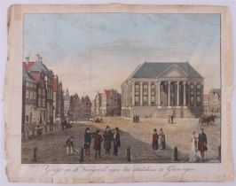 Topography, Groningen, publisher: J. Oomkes. Grote Markt seen to the west.