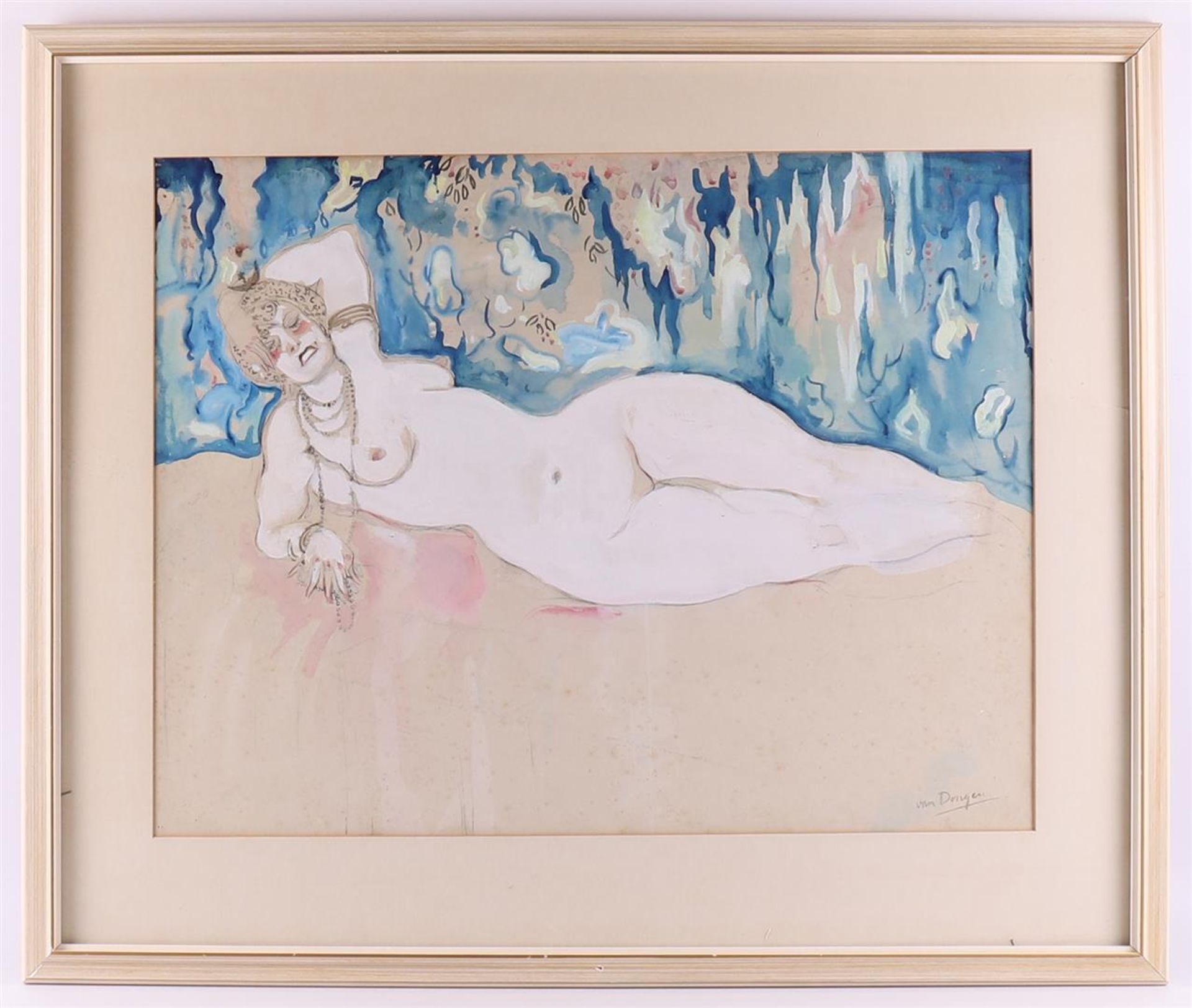 Dongen van, (bears signature) 'Female lying naked',