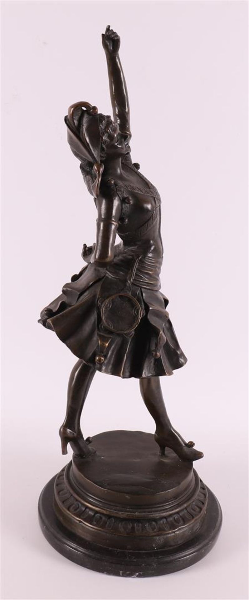 A brown patinated Art Deco dancer, based on an antique example, 21st century. - Image 3 of 4