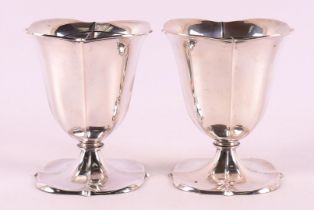 A pair of second grade 835/1000 silver vases, including year letter 1929.