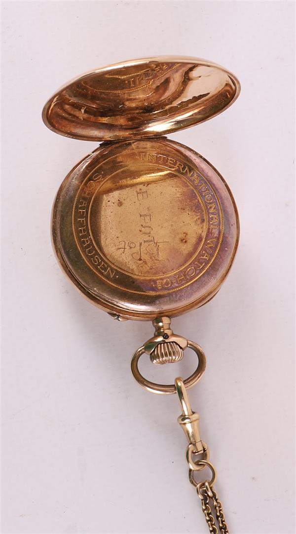 A men's vest pocket watch in gold case, International Watch Co. -Schaffhausen, - Image 7 of 7