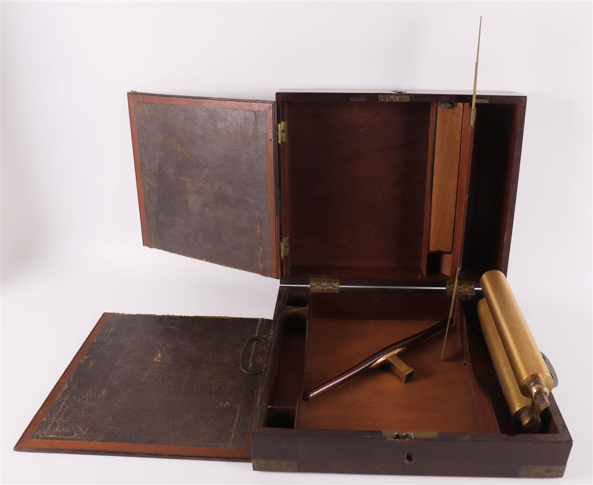 A walnut chest with pressure mechanism, 19th century. - Image 2 of 3