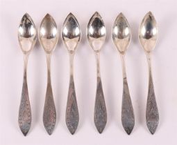 A series of six silver empire teaspoons, Germany, Ost-Friesland, 19th century
