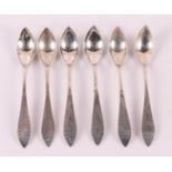 A series of six silver empire teaspoons, Germany, Ost-Friesland, 19th century