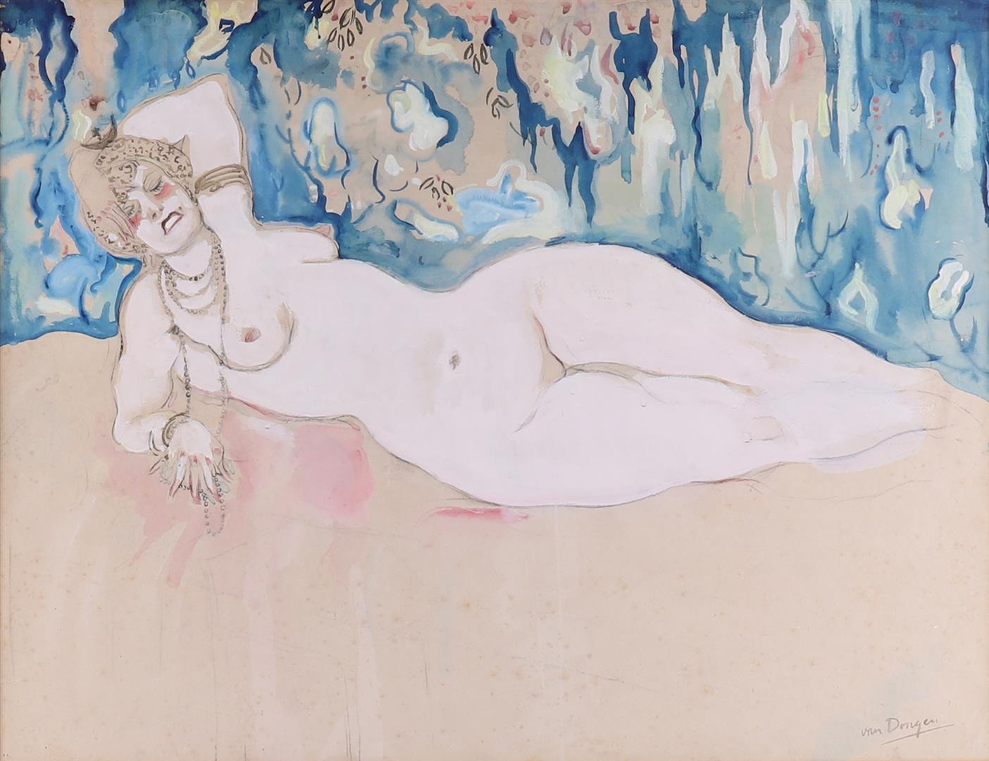 Dongen van, (bears signature) 'Female lying naked', - Image 7 of 7