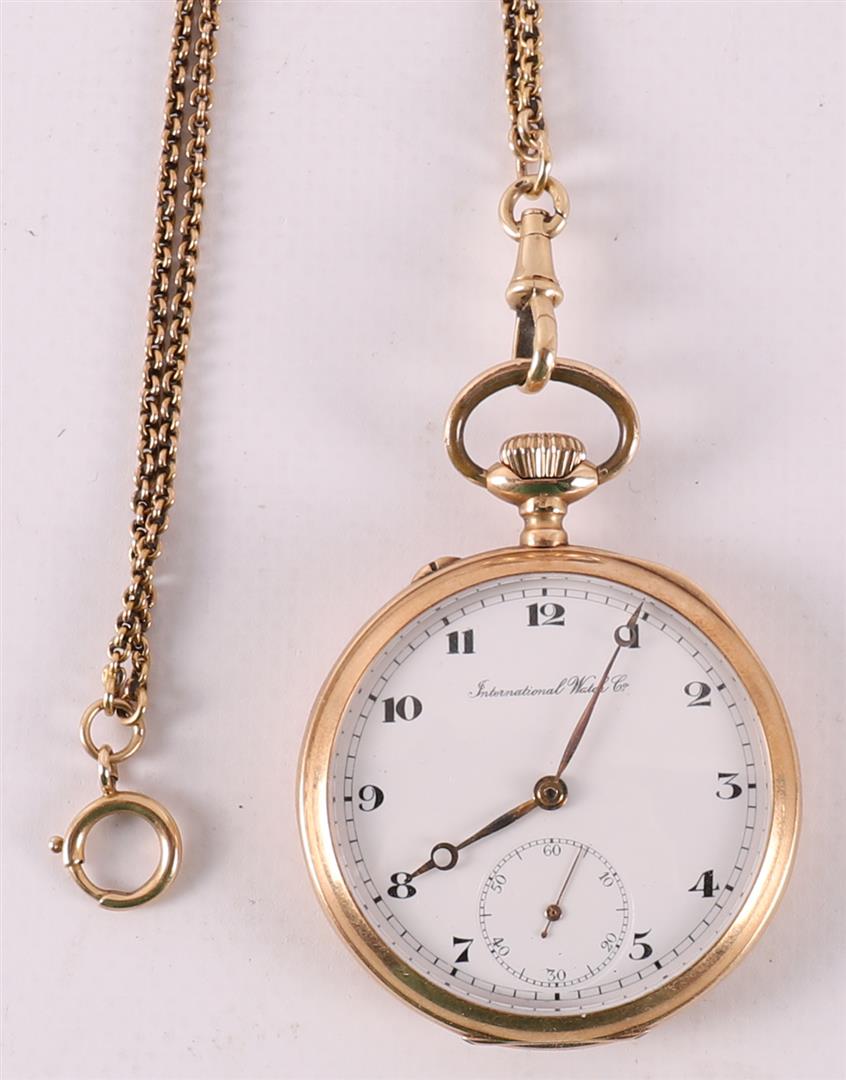 A men's vest pocket watch in gold case, International Watch Co. -Schaffhausen, - Image 2 of 7