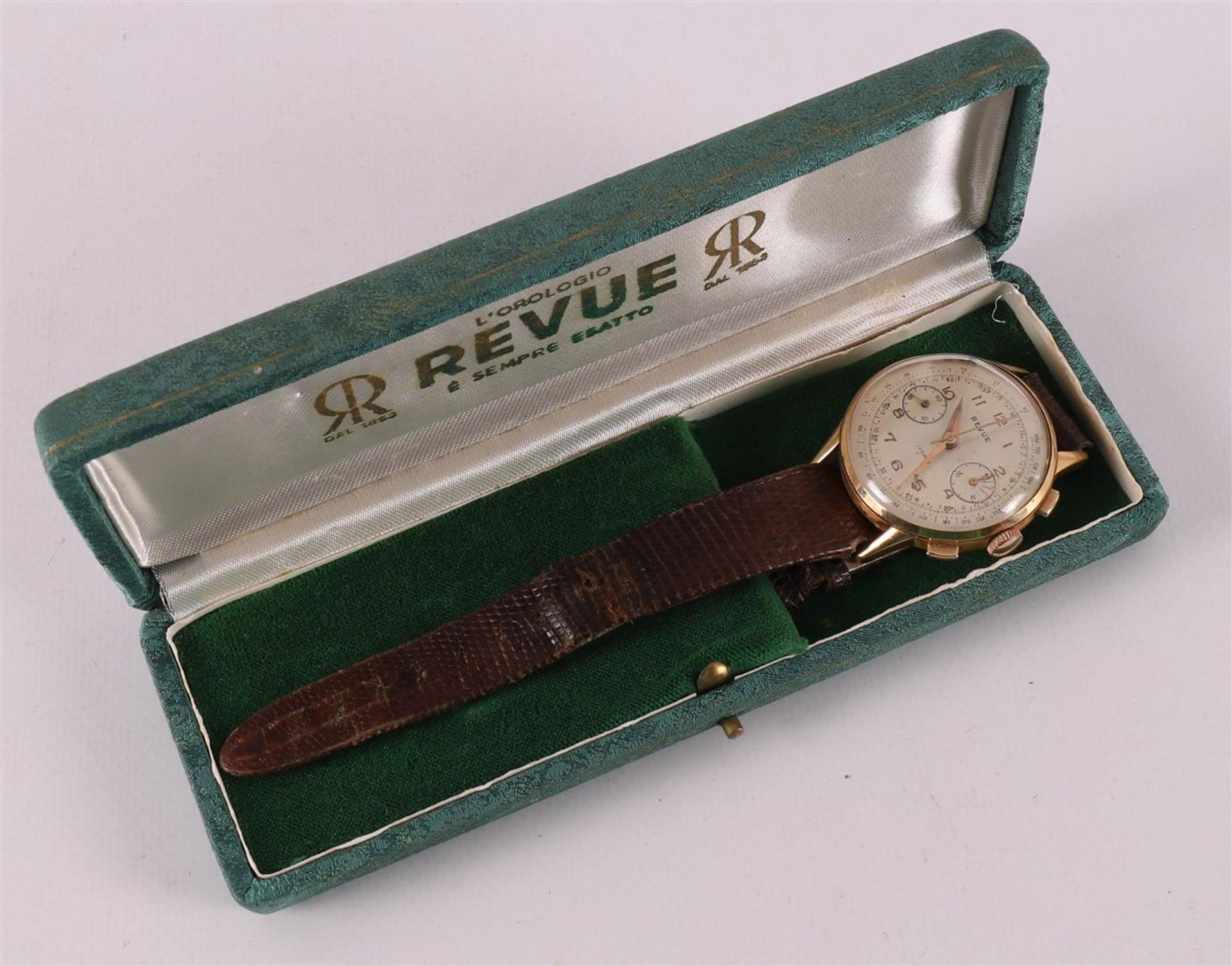 A vintage Revue 17 Rubis Incabloc men's wristwatch in 18 kt gold case. - Bild 5 aus 5
