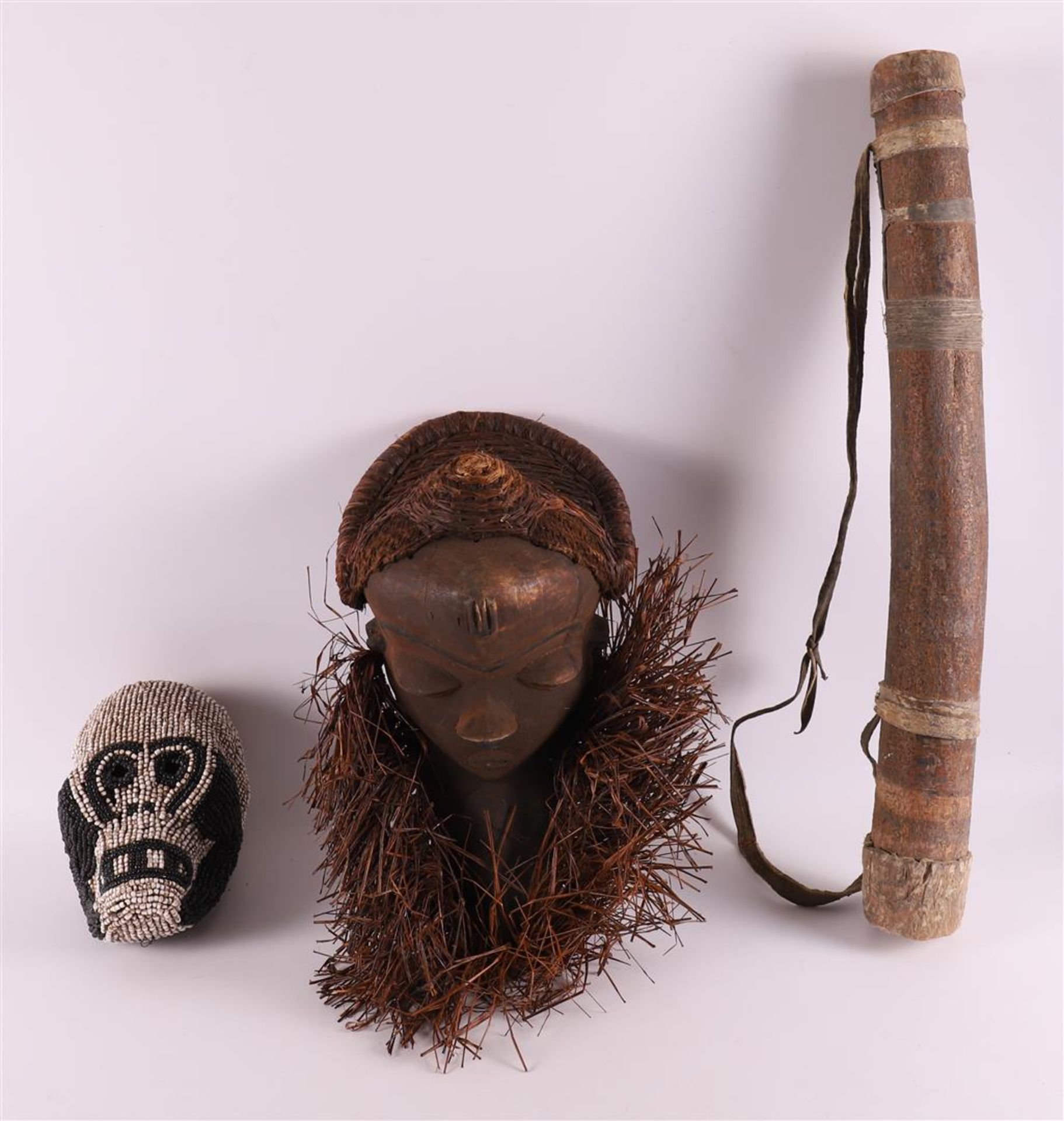 A lot of various ethnographic items, including masks, Africa, 20th/21st century
