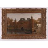 Koning, Arnold Hendrik (1860-1945) 'View of the gate in Amersfoort',